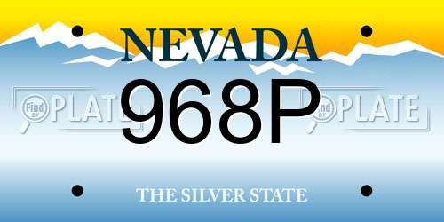 968P Nevada License Plate