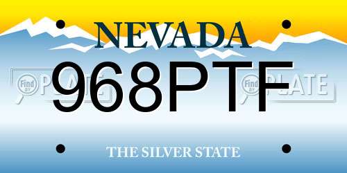 968PTF Nevada License Plate