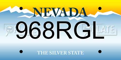 968RGL Nevada License Plate
