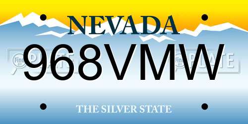 968VMW Nevada License Plate