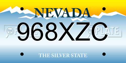 968XZC Nevada License Plate