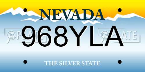 968YLA Nevada License Plate