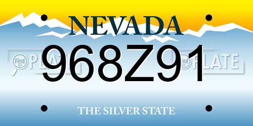 968Z91 Nevada License Plate