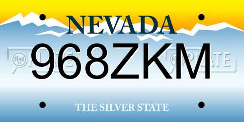 968ZKM Nevada License Plate