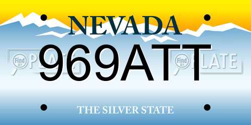 969ATT Nevada License Plate