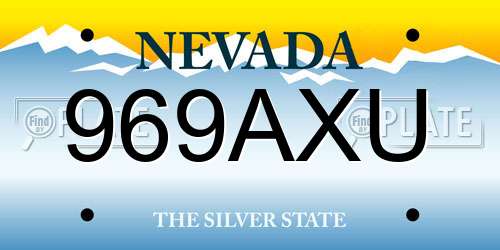 969AXU Nevada License Plate