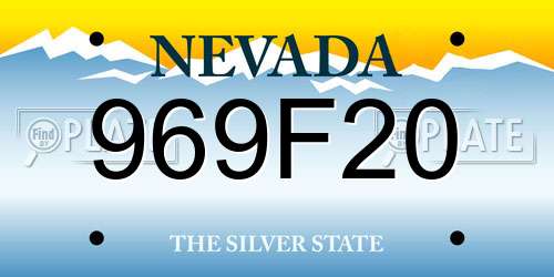 969F20 Nevada License Plate