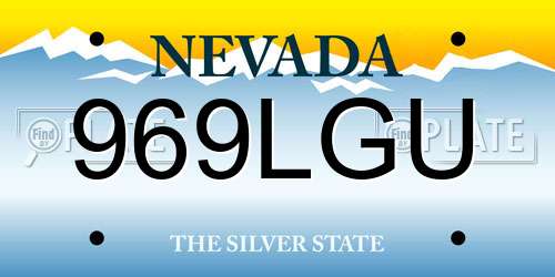969LGU Nevada License Plate