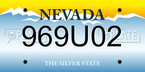 969U02 Nevada License Plate