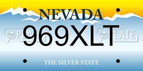 969XLT Nevada License Plate