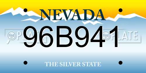 96B941 Nevada License Plate