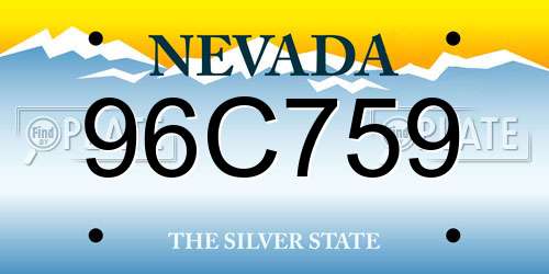 96C759 Nevada License Plate