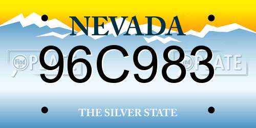 96C983 Nevada License Plate