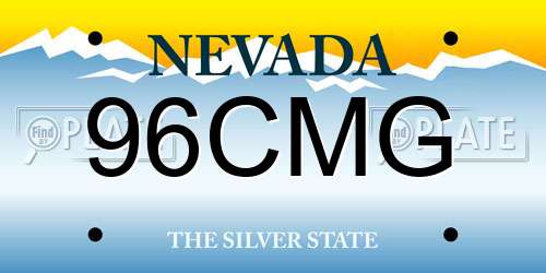 96CMG Nevada License Plate