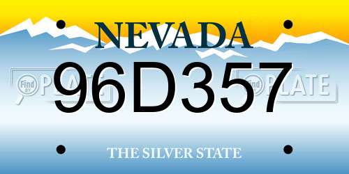 96D357 Nevada License Plate