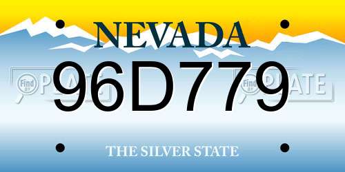 96D779 Nevada License Plate