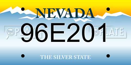 96E201 Nevada License Plate