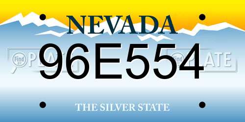 96E554 Nevada License Plate