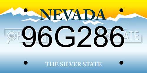 96G286 Nevada License Plate