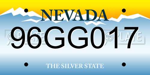 96GG017 Nevada License Plate