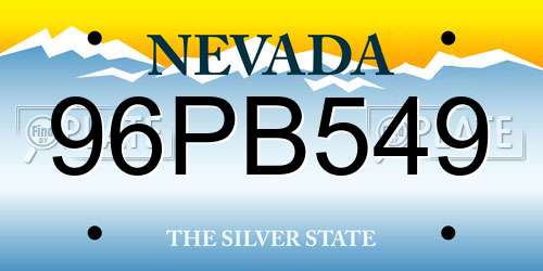 96PB549 Nevada License Plate