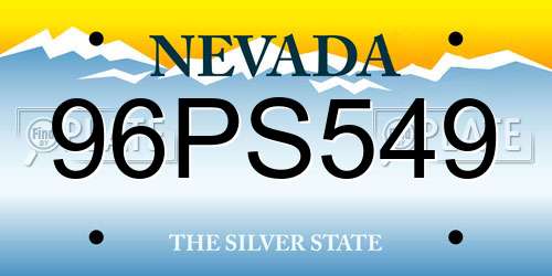 96PS549 Nevada License Plate
