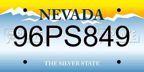 96PS849 Nevada License Plate