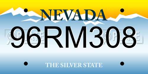 96RM308 Nevada License Plate