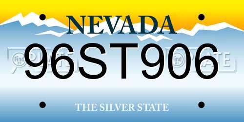 96ST906 Nevada License Plate
