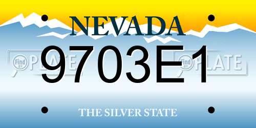 9703E1 Nevada License Plate