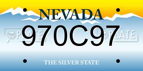 970C97 Nevada License Plate