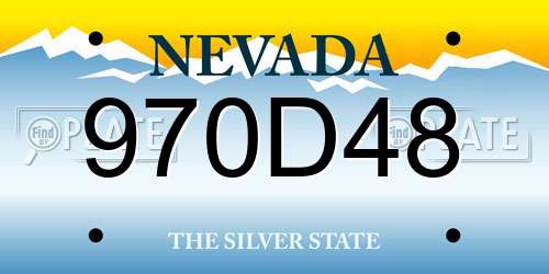 970D48 Nevada License Plate