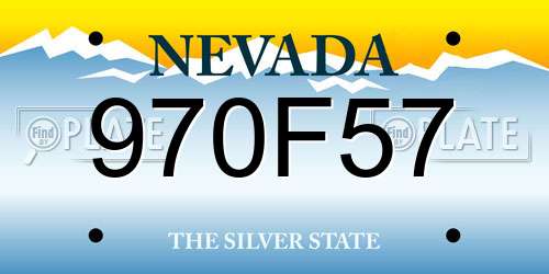 970F57 Nevada License Plate