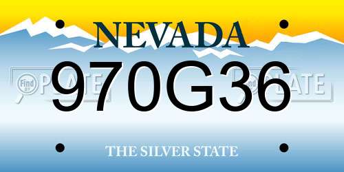 970G36 Nevada License Plate