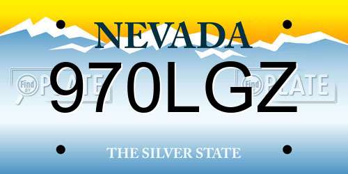 970LGZ Nevada License Plate