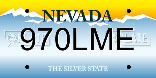 970LME Nevada License Plate
