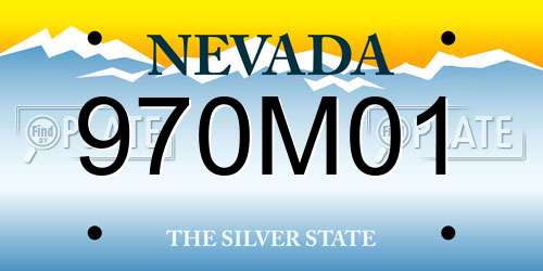 970M01 Nevada License Plate