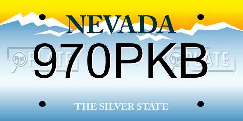 970PKB Nevada License Plate