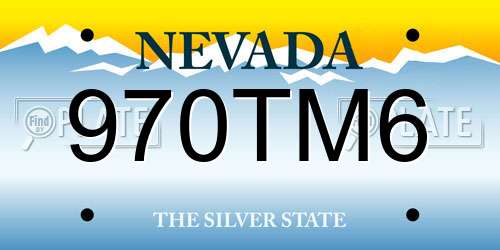 970TM6 Nevada License Plate