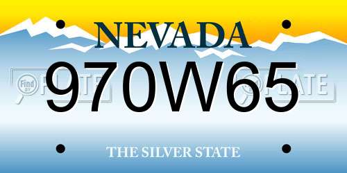 970W65 Nevada License Plate