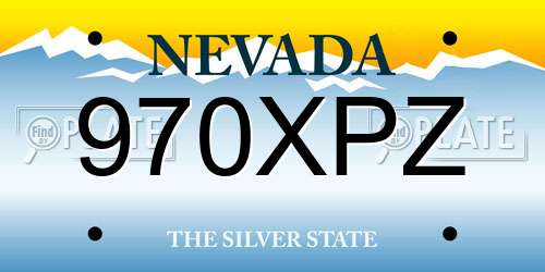 970XPZ Nevada License Plate