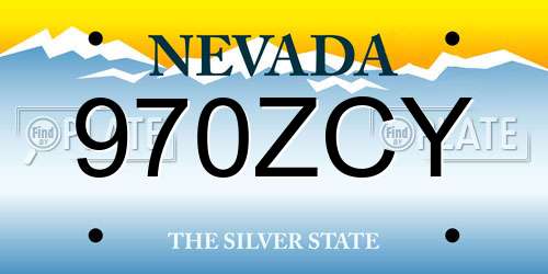 970ZCY Nevada License Plate