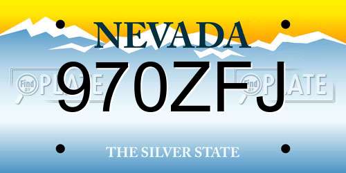 970ZFJ Nevada License Plate