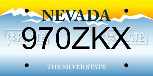 970ZKX Nevada License Plate