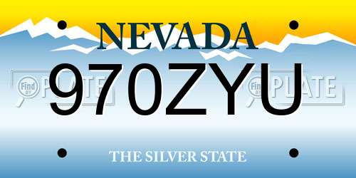 970ZYU Nevada License Plate