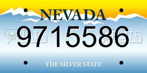 9715586 Nevada License Plate