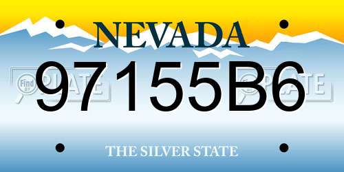 97155B6 Nevada License Plate