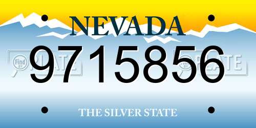 9715856 Nevada License Plate