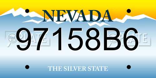 97158B6 Nevada License Plate
