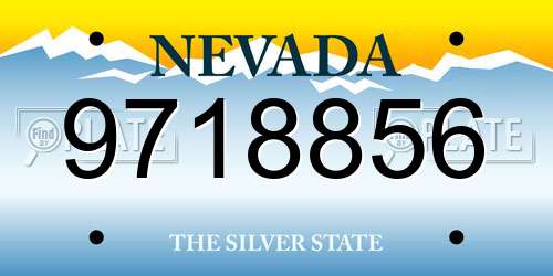 9718856 Nevada License Plate
